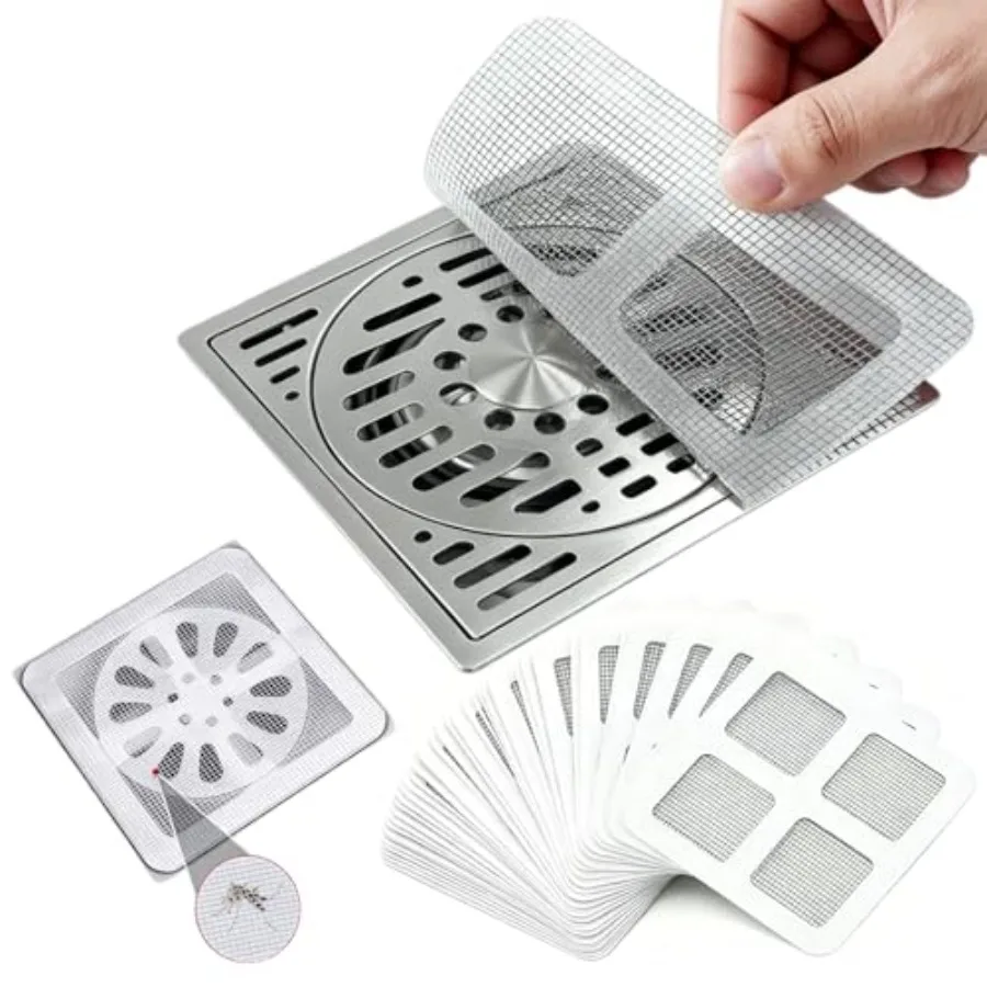 100PCS Disposable Drain Hair Catcher Mesh Stickers, 4"x4" Self-Adhesive Anti-Clogging Floor Drain Filter Cover Protector for Ba
100PCS Disposable Drain Hair Catcher Mesh Stickers, 4"x4" Self-Adhesive Anti-Clogging Floor Drain Filter Cover Protector for Ba