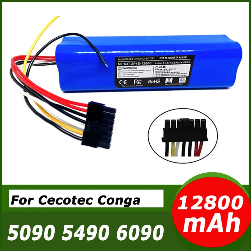 Replacement Battery 14.4V 12800mAh Li-ion Battery for CECOTEC CONGA 5490 5090 6090 Robot Vacuum Cleaner Accessories
Replacement Battery 14.4V 12800mAh Li-ion Battery for CECOTEC CONGA 5490 5090 6090 Robot Vacuum Cleaner Accessories