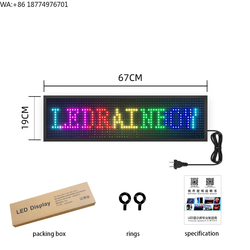 Business Store Advertising Board Outdoor Full Color Led Programmable Scrolling Lights Sign Display Led Running Message Display
Business Store Advertising Board Outdoor Full Color Led Programmable Scrolling Lights Sign Display Led Running Message Display