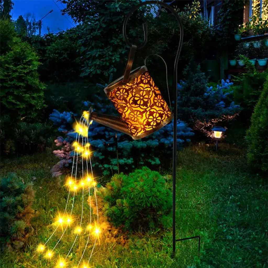 Solar Powered Watering Can Sprinkles Fairy Lights Outdoor Waterproof Shower LED Light Lantern for Xmas Garden Decor Solar Lamps
Solar Powered Watering Can Sprinkles Fairy Lights Outdoor Waterproof Shower LED Light Lantern for Xmas Garden Decor Solar Lamps