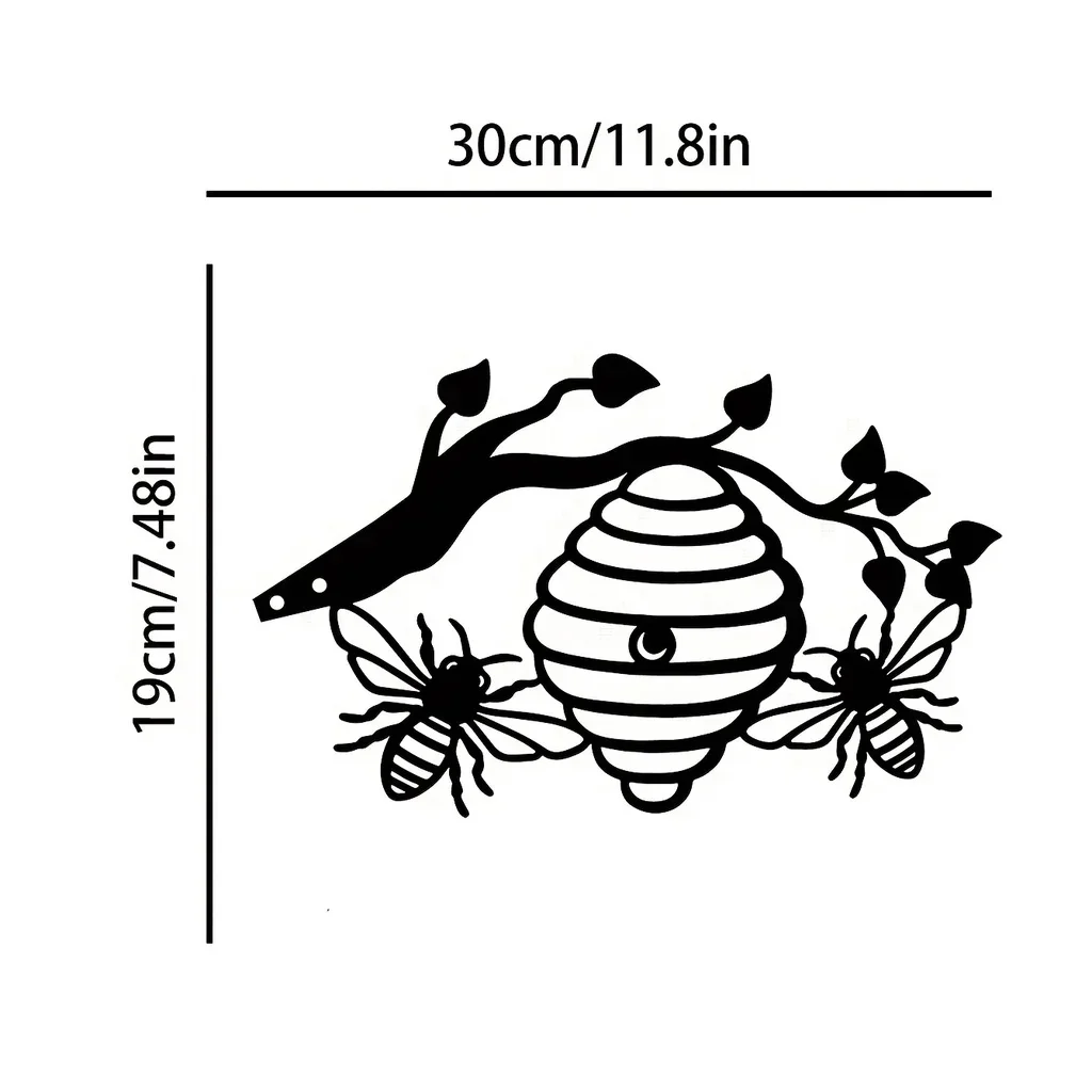 Metal Garden Wrought Iron Silhouette, Outdoor Garden Stake Bee Hive on Branch, for Home Decor Lawn Backyard Patio Fenced Yard
Metal Garden Wrought Iron Silhouette, Outdoor Garden Stake Bee Hive on Branch, for Home Decor Lawn Backyard Patio Fenced Yard