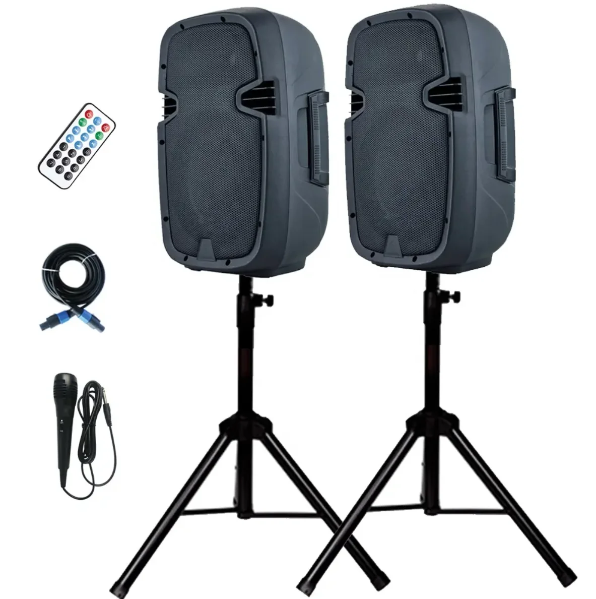 Professional 800W 2-Way PA Speaker System 2x 8\" Loud Party Speakers With BT & TWS Active & Passive Audio Plastic Stand Set
Professional 800W 2-Way PA Speaker System 2x 8\" Loud Party Speakers With BT & TWS Active & Passive Audio Plastic Stand Set
