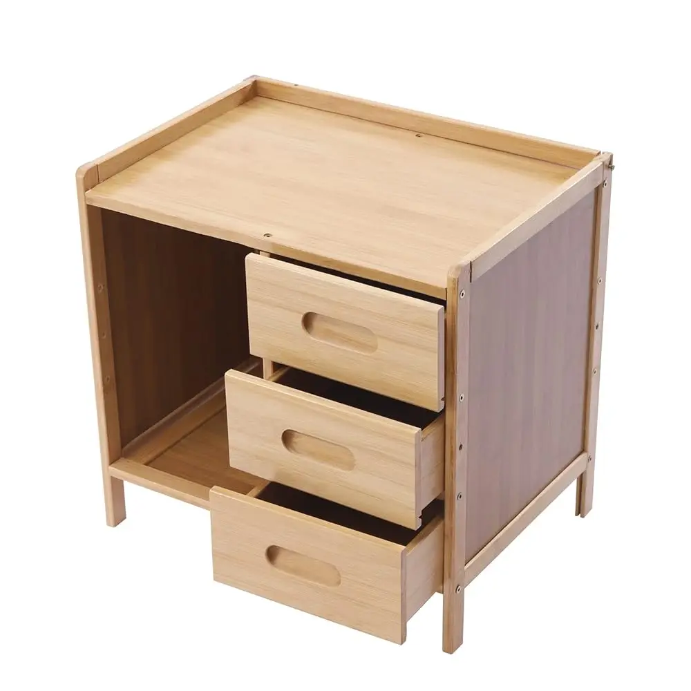 Bamboo Bedside Table With 3 Drawer, Modern Sofa Side Table, Nightstand Chest Sofa Couch Open Storage Cabinet, End Table For
Bamboo Bedside Table With 3 Drawer, Modern Sofa Side Table, Nightstand Chest Sofa Couch Open Storage Cabinet, End Table For