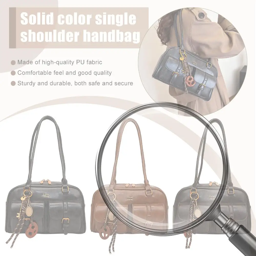 Сумка на плечо с несколькими отделениями, женская, в стиле ретро, однотонная, из искусственной кожи, с верхней ручкой, вместительная, винтажная, на плечо, с подвеской
Сумка на плечо с несколькими отделениями, женская, в стиле ретро, однотонная, из искусственной кожи, с верхней ручкой, вместительная, винтажная, на плечо, с подвеской