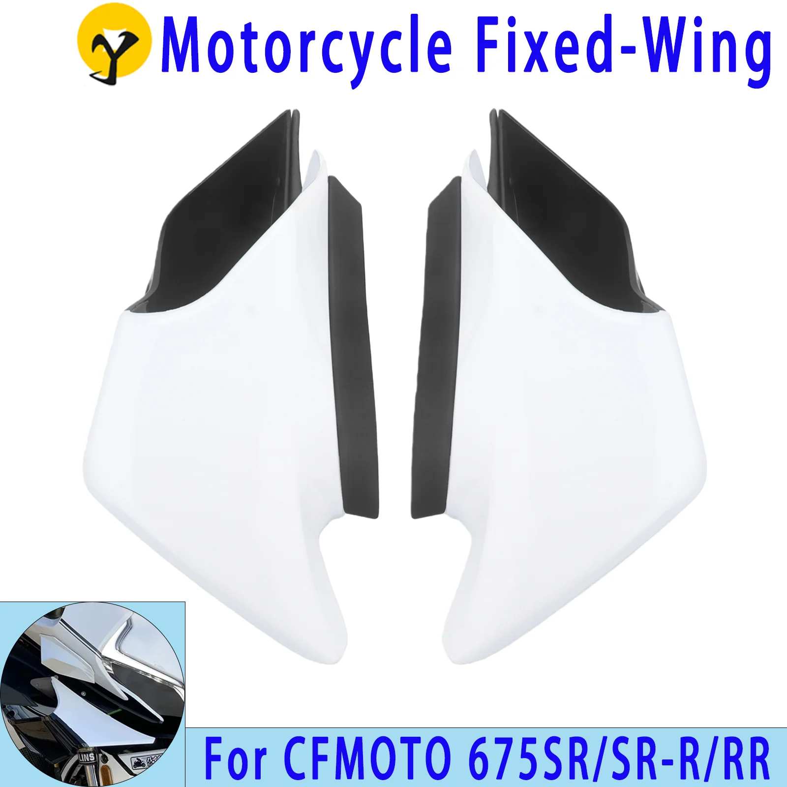For CFMOTO 675SR, 675SR Motorcycles: Aerodynamic Wing Kit, Fixed Wing Fairing, Front Spoiler Accessories, Fairing Kit
For CFMOTO 675SR, 675SR Motorcycles: Aerodynamic Wing Kit, Fixed Wing Fairing, Front Spoiler Accessories, Fairing Kit