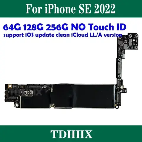 Scheda logica ICloud pulita per scheda madre IPhone SE 2022, supporto piastra GSM WCDMA 4G LTE, testata con impronta digitale