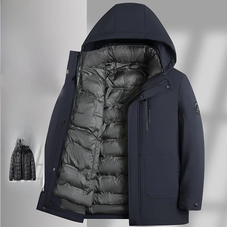 Утепленная хлопковая куртка со съемной внутренней подкладкой, мужское повседневное пальто для бизнеса, с длинными рукавами, на молнии, средней длины, из полиэстеровой ткани
Утепленная хлопковая куртка со съемной внутренней подкладкой, мужское повседневное пальто для бизнеса, с длинными рукавами, на молнии, средней длины, из полиэстеровой ткани