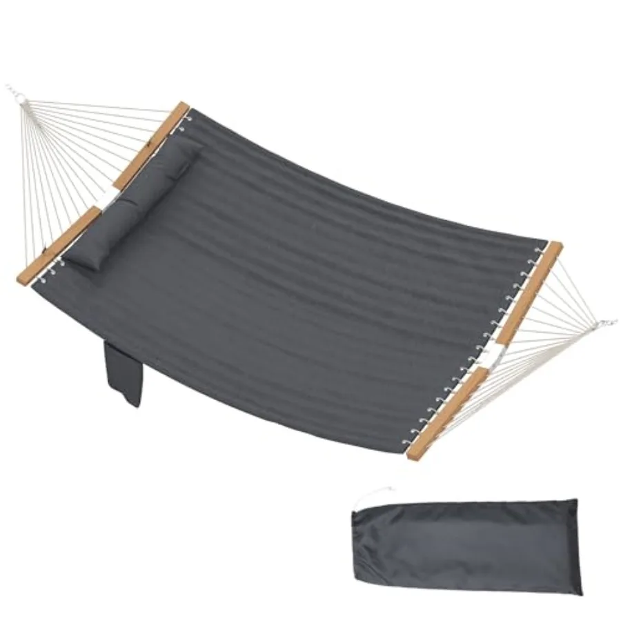Outdoor hammock for patio yard garden use, made of polyester fabric with natural wood spreader bars, beige color, 440 lbs capac
Outdoor hammock for patio yard garden use, made of polyester fabric with natural wood spreader bars, beige color, 440 lbs capac
