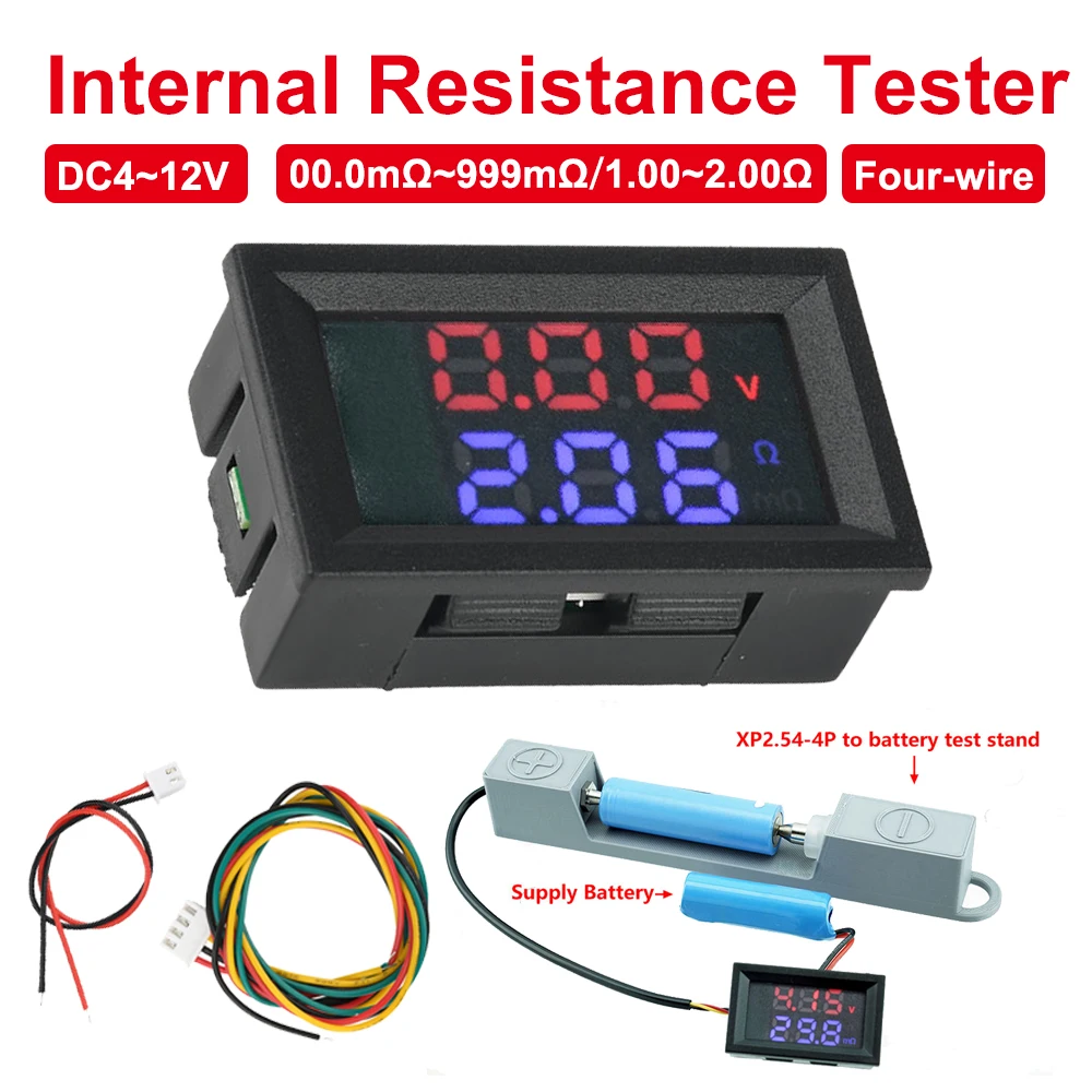 4-проводной тестер внутреннего сопротивления постоянного тока 4-12 В 0,5 дюйма VR452 тестер резистора напряжения аккумулятора с двойным цифровым дисплеем 10 мА Омметр
4-проводной тестер внутреннего сопротивления постоянного тока 4-12 В 0,5 дюйма VR452 тестер резистора напряжения аккумулятора с двойным цифровым дисплеем 10 мА Омметр