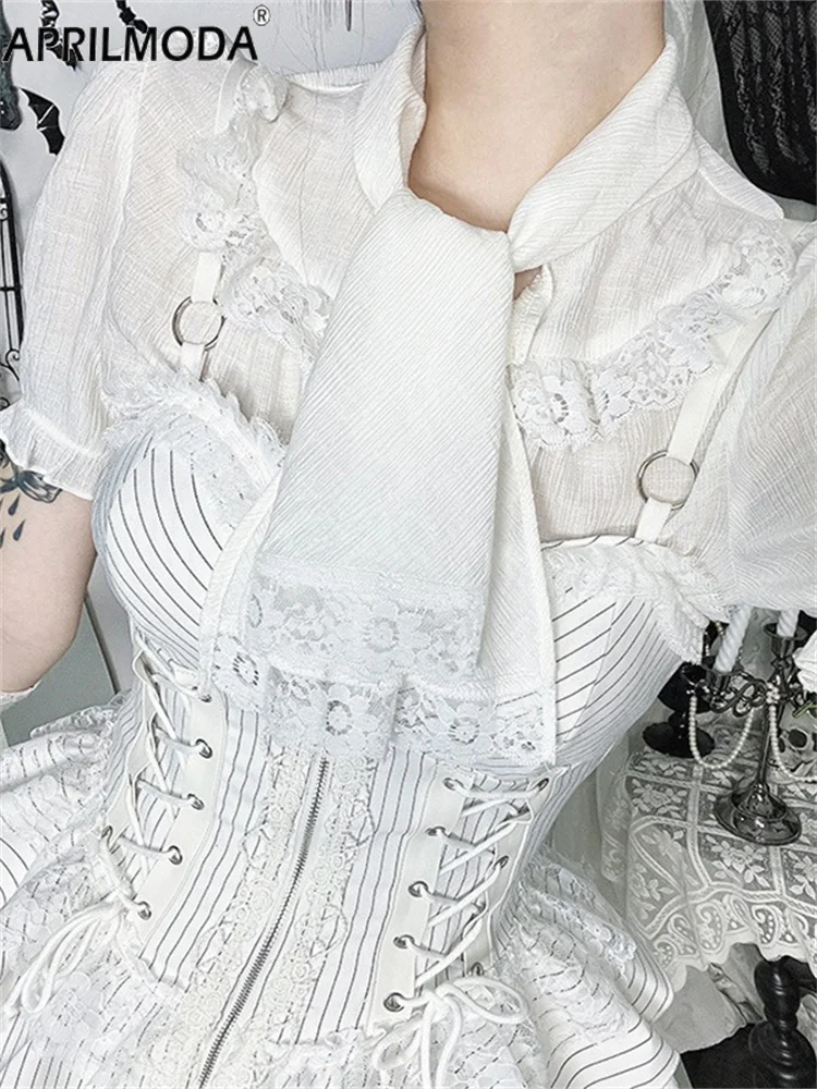 Autumn Kawaii White Girly Vintage Shirt Tops Women Subculture Cosplay Slim Versatile Shirt Y2K Gothic Elegant 2000s Chic Outfits
Autumn Kawaii White Girly Vintage Shirt Tops Women Subculture Cosplay Slim Versatile Shirt Y2K Gothic Elegant 2000s Chic Outfits