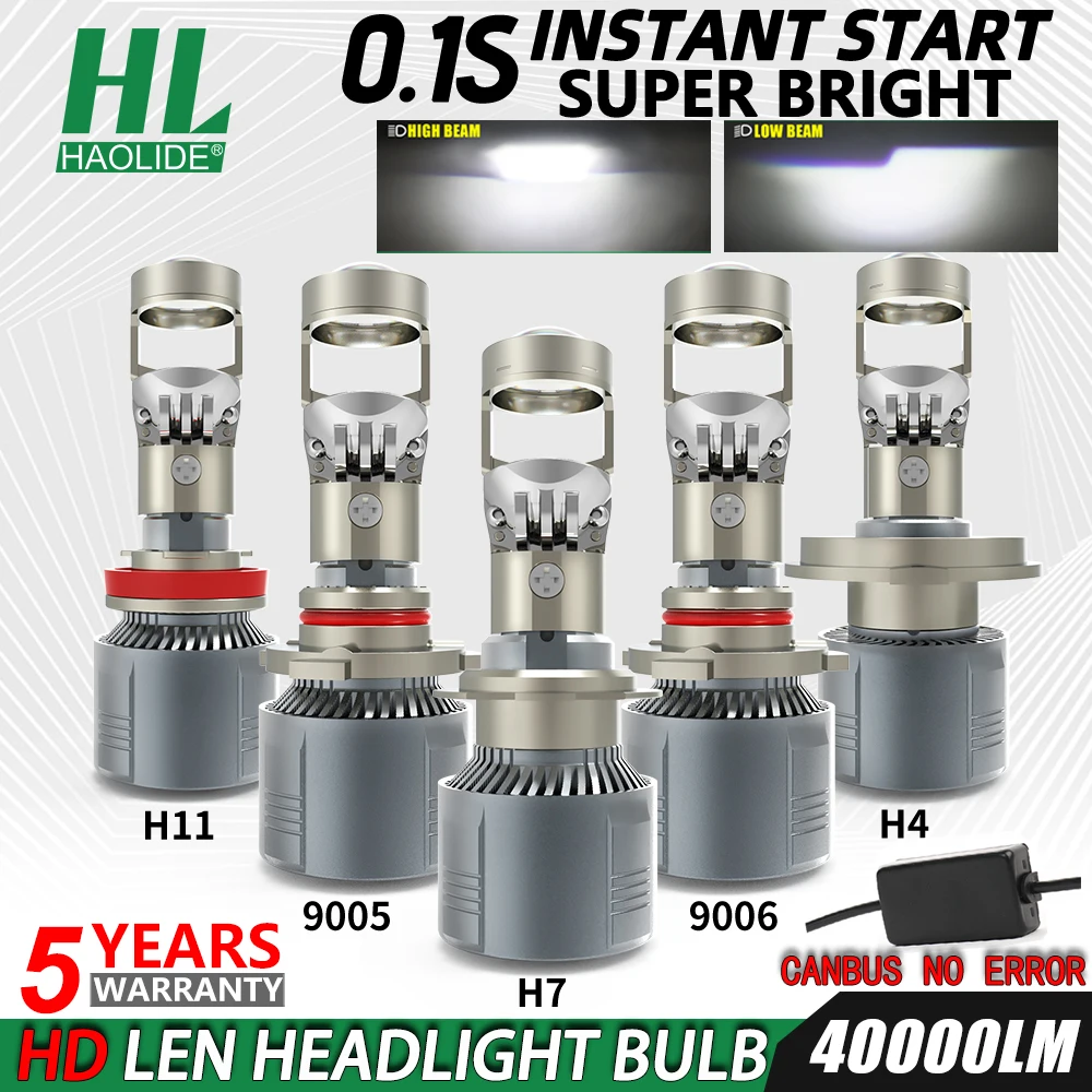 HAOLIDE H4 H7 H11 Mini Lens Projector 40000LM Canbus No Error Super Bright 9005 HB3 9006 HB4 High/Low Beam Auto LED Headlight
HAOLIDE H4 H7 H11 Mini Lens Projector 40000LM Canbus No Error Super Bright 9005 HB3 9006 HB4 High/Low Beam Auto LED Headlight
