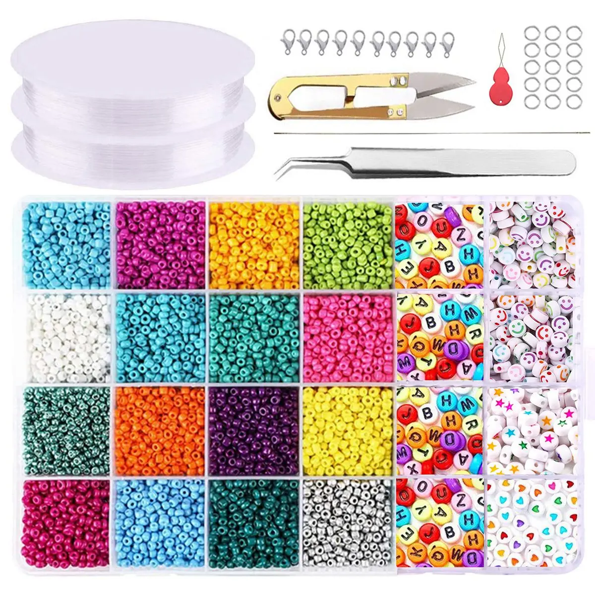 Seed Beads for Jewelry Making Kit and Complete Alphabet Letter Beads for Bracelet Necklace Making DIY Accessories
Seed Beads for Jewelry Making Kit and Complete Alphabet Letter Beads for Bracelet Necklace Making DIY Accessories