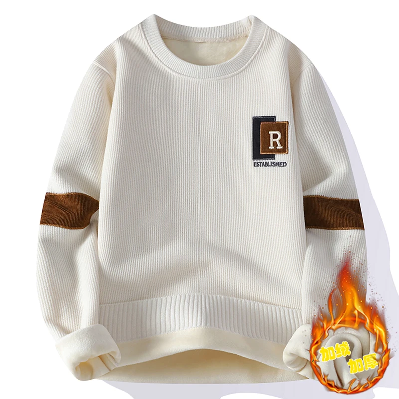 Men's round Ne Fce Lined Thiened Knitted Sweater Autumn Winter Warm Base Layer irt Casual Loose Fit Long Sve Top
Men's round Ne Fce Lined Thiened Knitted Sweater Autumn Winter Warm Base Layer irt Casual Loose Fit Long Sve Top