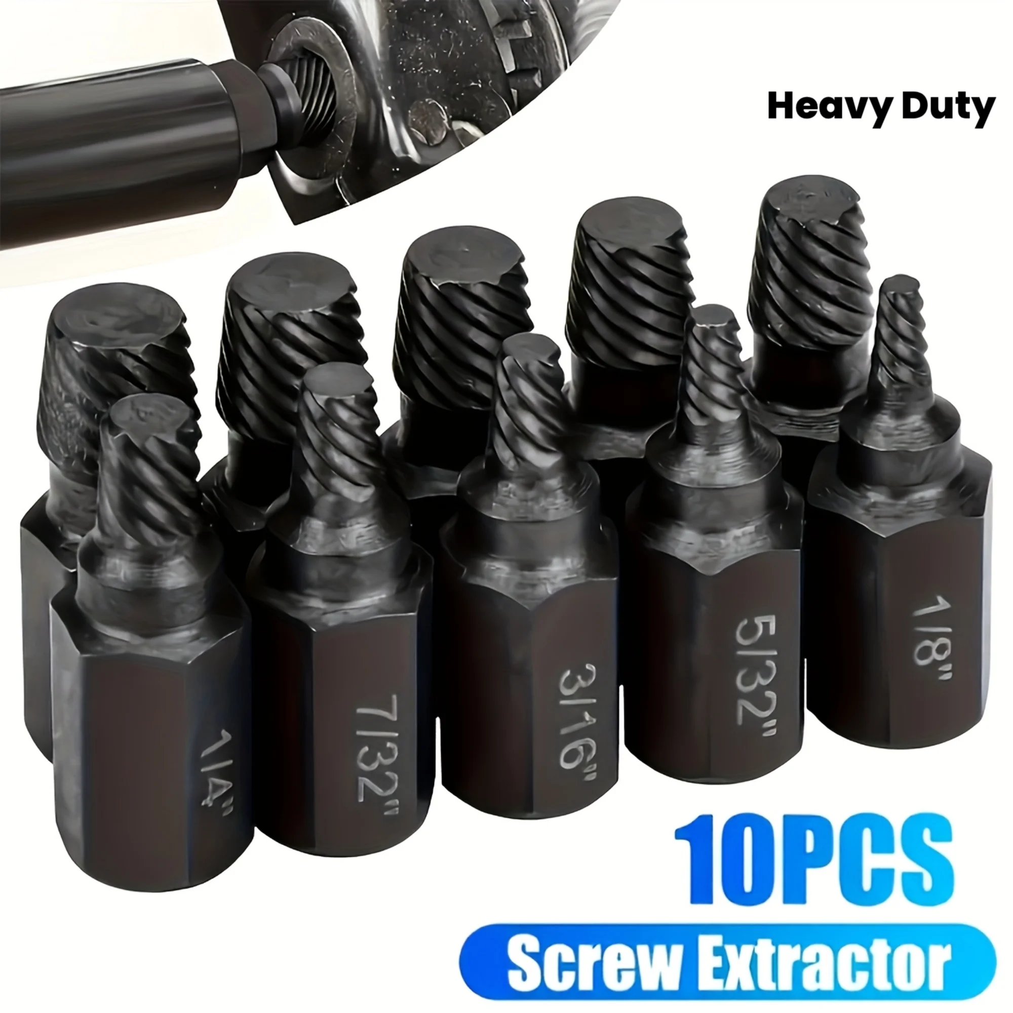 10Pcs Heavy-Duty Thread Extractor Set – Remove Stripped Broken Bolts, Screws & Fasteners, High-Strength Durable Tool
10Pcs Heavy-Duty Thread Extractor Set – Remove Stripped Broken Bolts, Screws & Fasteners, High-Strength Durable Tool