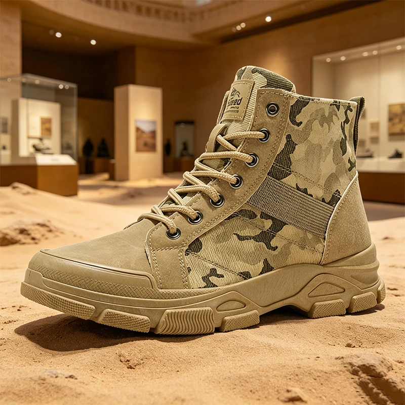 Men's Camouflage Combat Boots High Top Non-slip Work Boots Outdoor Hiking Shoes Tactical Desert Boots
Men's Camouflage Combat Boots High Top Non-slip Work Boots Outdoor Hiking Shoes Tactical Desert Boots