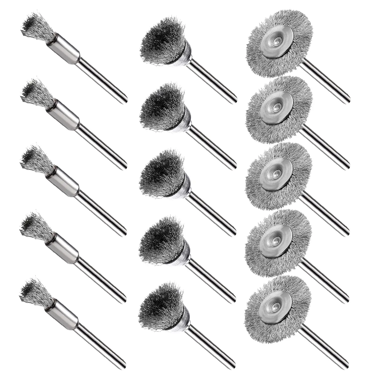 15pcs Wire Brush Wheel Cup Brush Set for Drill Polishing Woodworking Accessories Electric Grinder Rotary Tool DIY Craft
15pcs Wire Brush Wheel Cup Brush Set for Drill Polishing Woodworking Accessories Electric Grinder Rotary Tool DIY Craft