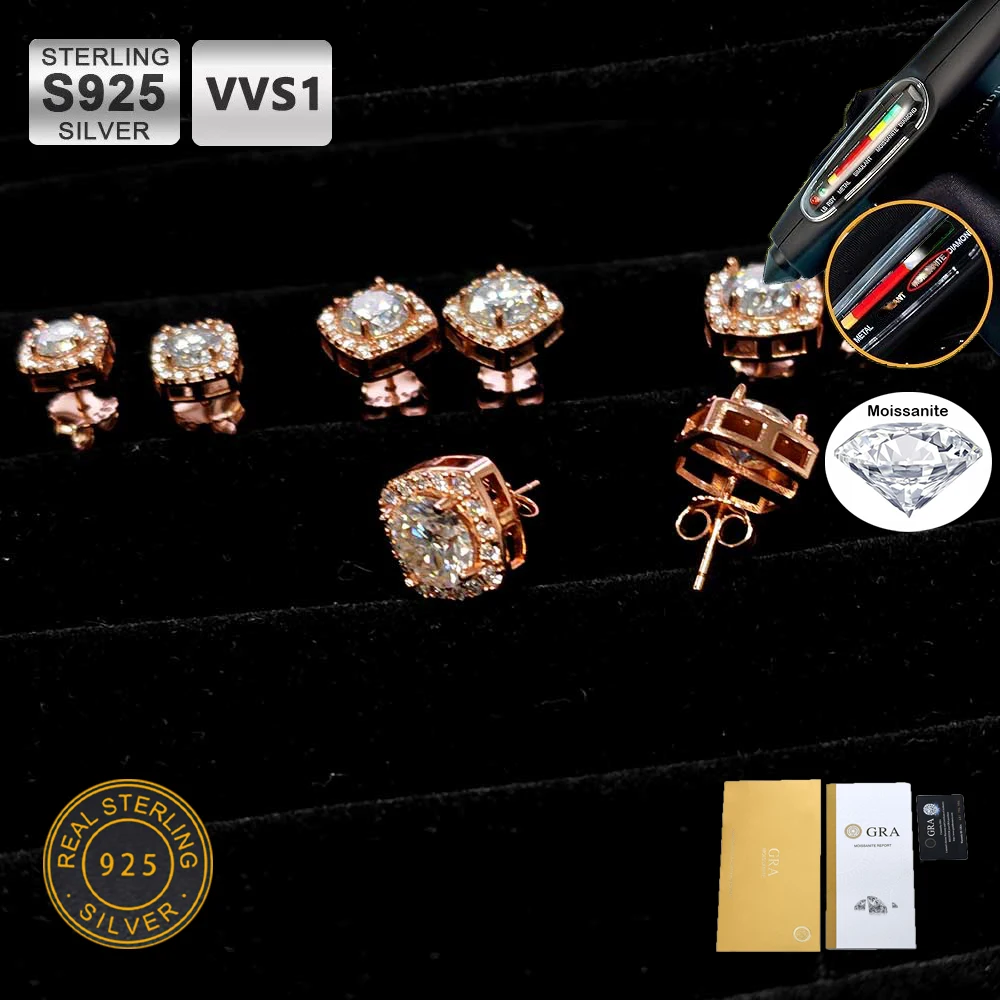 HHIOK Iced Out 5/6.5/7.5/8mm 925 Sterling Silver Earring Inlaid VVS Moissanite Round Cut With GRA Certificate Hip Hop Jewelry
HHIOK Iced Out 5/6.5/7.5/8mm 925 Sterling Silver Earring Inlaid VVS Moissanite Round Cut With GRA Certificate Hip Hop Jewelry