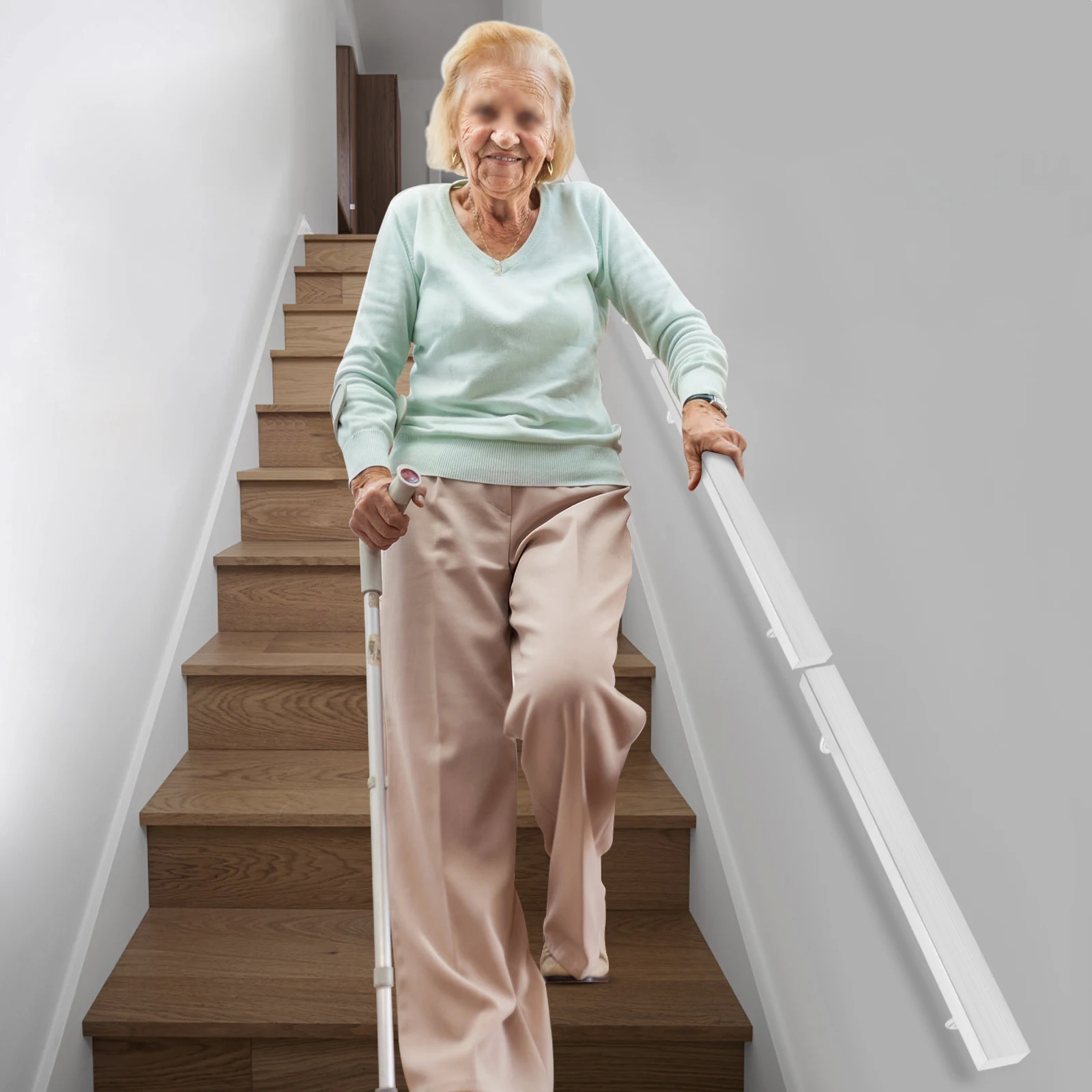 Wall Mounted Stair Handrails,10FT Silver Stainless Steel Stair Handrail,Rectangular Stair Handrail,for Indoor,Outdoor
Wall Mounted Stair Handrails,10FT Silver Stainless Steel Stair Handrail,Rectangular Stair Handrail,for Indoor,Outdoor