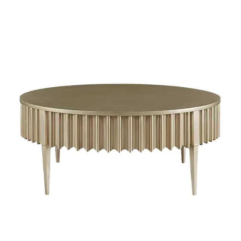 American light luxury solid wood coffee table French retro small apartment tea table simple modern round champagne gold
American light luxury solid wood coffee table French retro small apartment tea table simple modern round champagne gold