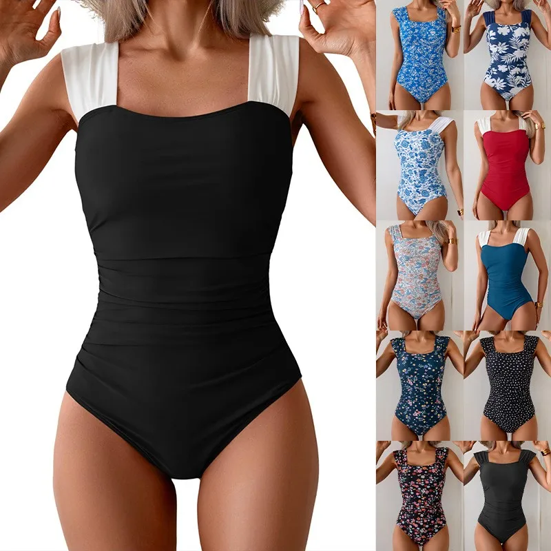 Women Swimsuit Tummy Control Modest Swimwear Ruched Waist Solid Color Square Neck Wide Shoulder Straps High Cut Leg Bathing Suit
Women Swimsuit Tummy Control Modest Swimwear Ruched Waist Solid Color Square Neck Wide Shoulder Straps High Cut Leg Bathing Suit