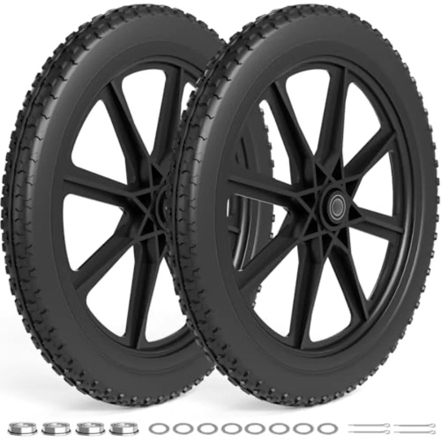 20 Inch Flat Free Wheelbarrow Wheels Compatible with rubbermaid Wheelbarrows Cart Tires 5/8" Bearings and 3/4" Bearings Replace
20 Inch Flat Free Wheelbarrow Wheels Compatible with rubbermaid Wheelbarrows Cart Tires 5/8" Bearings and 3/4" Bearings Replace