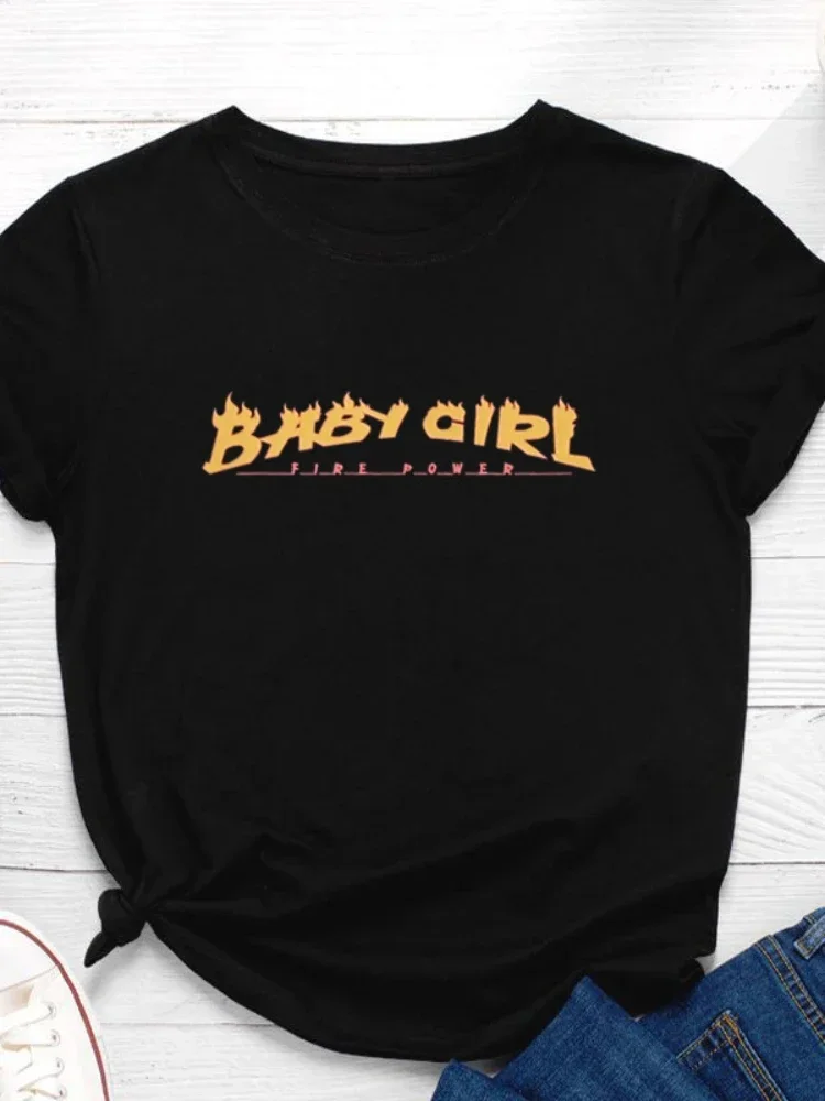 Baby Girl Golden Letter Print Women T Shirt Short Sleeve O Neck Loose Women Tshirt Ladies Tee Shirt Tops Clothes Camisetas Mujer
Baby Girl Golden Letter Print Women T Shirt Short Sleeve O Neck Loose Women Tshirt Ladies Tee Shirt Tops Clothes Camisetas Mujer