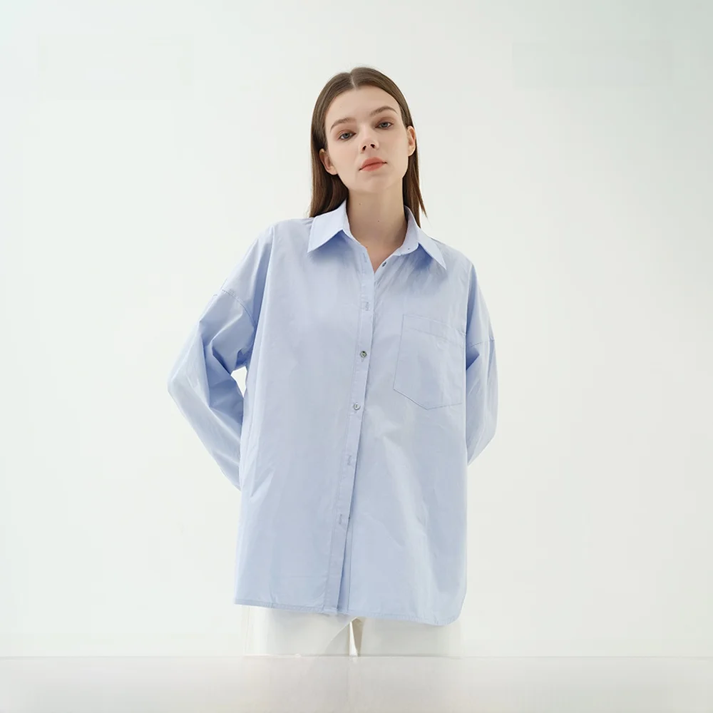 ZYTA Blue Casual Cotton Shirt Women's Spring 2025 Long Sleeve Split Pure Cotton Loose Fit Breathable Comfortable Fashion
ZYTA Blue Casual Cotton Shirt Women's Spring 2025 Long Sleeve Split Pure Cotton Loose Fit Breathable Comfortable Fashion