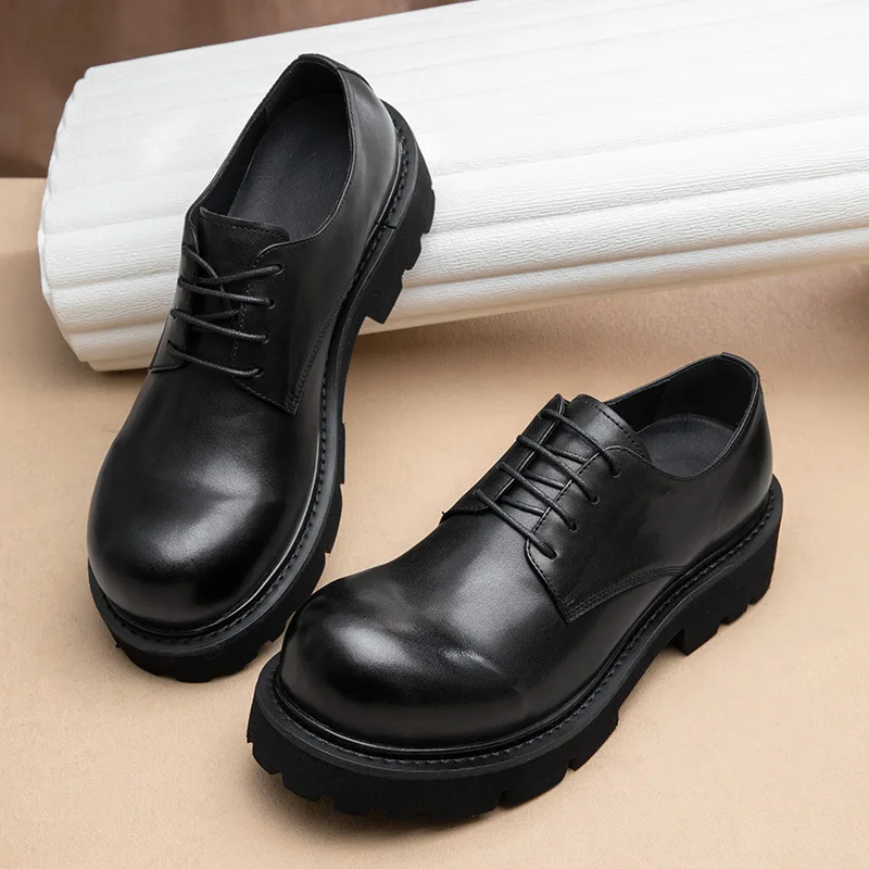 Genuine Leather Mens Derby Shoes Luxury Handmade Quality Platform 2025 Summer New Retro Round Toe Black Wedding Social Shoes Man
Genuine Leather Mens Derby Shoes Luxury Handmade Quality Platform 2025 Summer New Retro Round Toe Black Wedding Social Shoes Man