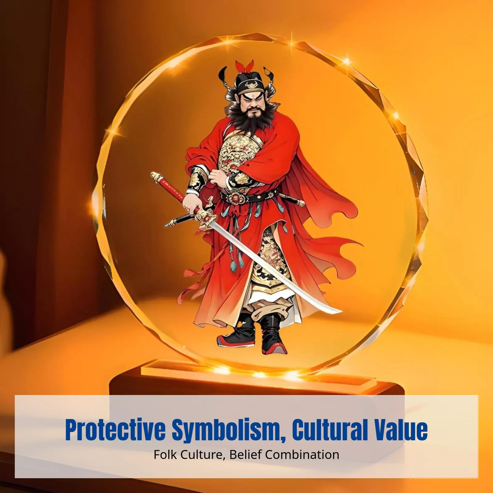 Zhong Kui Crystal Statue, Home Decor, Taoist Figurine, Evil-Dispelling Ornament
Zhong Kui Crystal Statue, Home Decor, Taoist Figurine, Evil-Dispelling Ornament