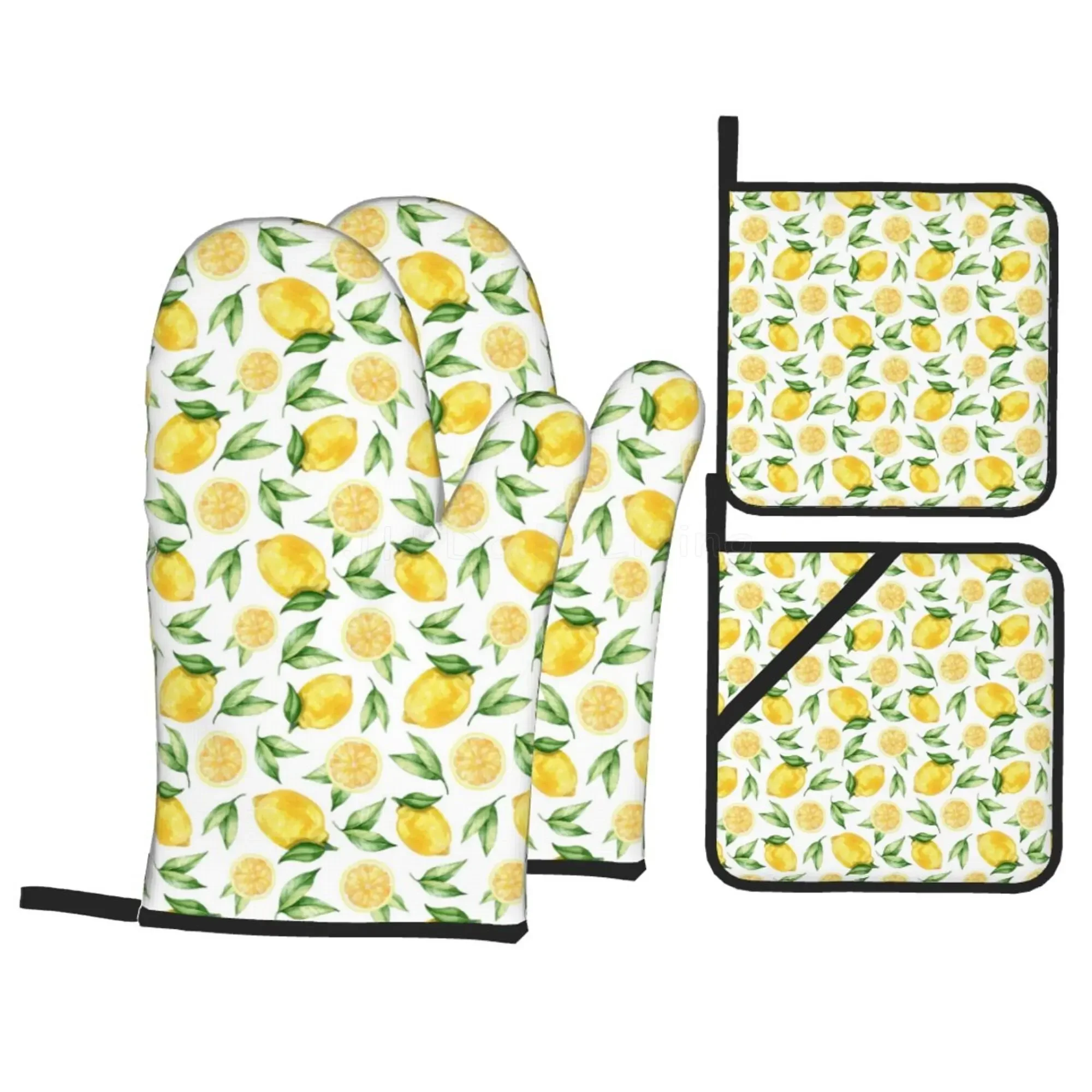 Bright Yellow Lemons Oven Mitts and Pot Holders Sets of 4 Resistant Hot Pads with Non-Slip Gloves for Cooking Baking Grilling
Bright Yellow Lemons Oven Mitts and Pot Holders Sets of 4 Resistant Hot Pads with Non-Slip Gloves for Cooking Baking Grilling