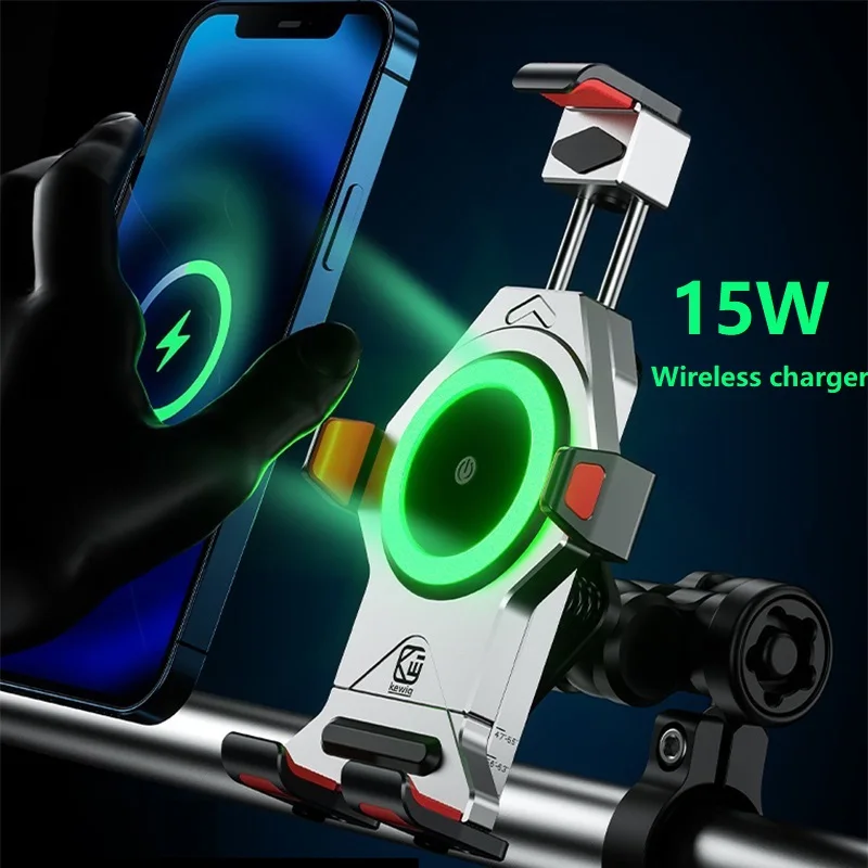 2022 New Full Aluminum Alloy Motorcycle Phone Holder 15W Wireless Charger Fast Charging Bracket Stand 360 Cellphone Support
2022 New Full Aluminum Alloy Motorcycle Phone Holder 15W Wireless Charger Fast Charging Bracket Stand 360 Cellphone Support