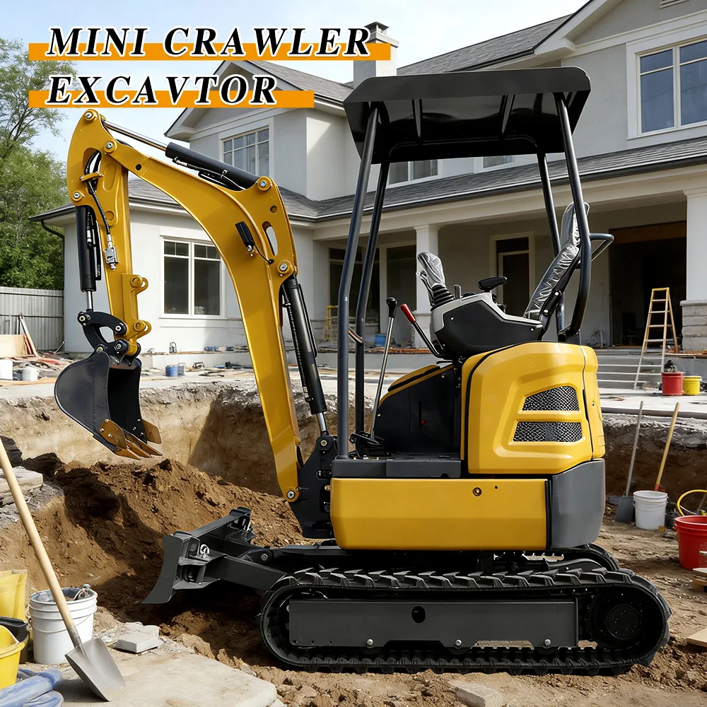 0.8-2 Ton Micro Mini Excavator Weatherproof Heavy Duty Compact Digger Full Accessories Rubber Track For Outdoor Construction
0.8-2 Ton Micro Mini Excavator Weatherproof Heavy Duty Compact Digger Full Accessories Rubber Track For Outdoor Construction