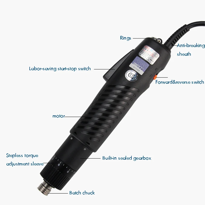 Precision Electric Screwdriver Screw Gun Variable Speed Reversible Applicable Batch Head 5mm/6.35mm Power Screwdriver
Precision Electric Screwdriver Screw Gun Variable Speed Reversible Applicable Batch Head 5mm/6.35mm Power Screwdriver