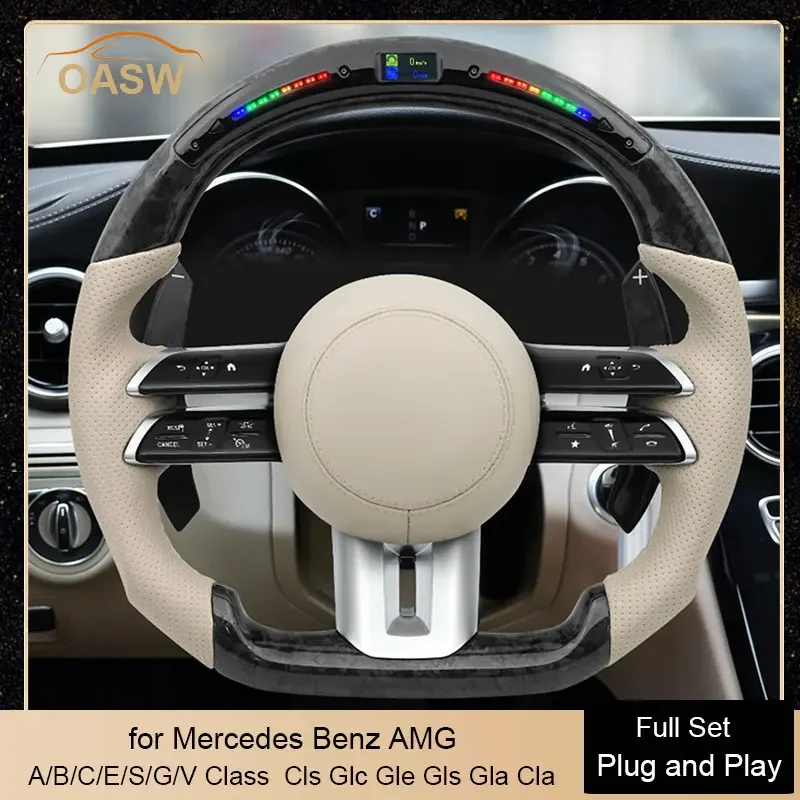 LED Forged Carbon Car Steering Wheel Beige Full Set for Mercedes Benz AMG W190 W204 W205 W166 W167 W213 cls glc gle gls gla cla
LED Forged Carbon Car Steering Wheel Beige Full Set for Mercedes Benz AMG W190 W204 W205 W166 W167 W213 cls glc gle gls gla cla