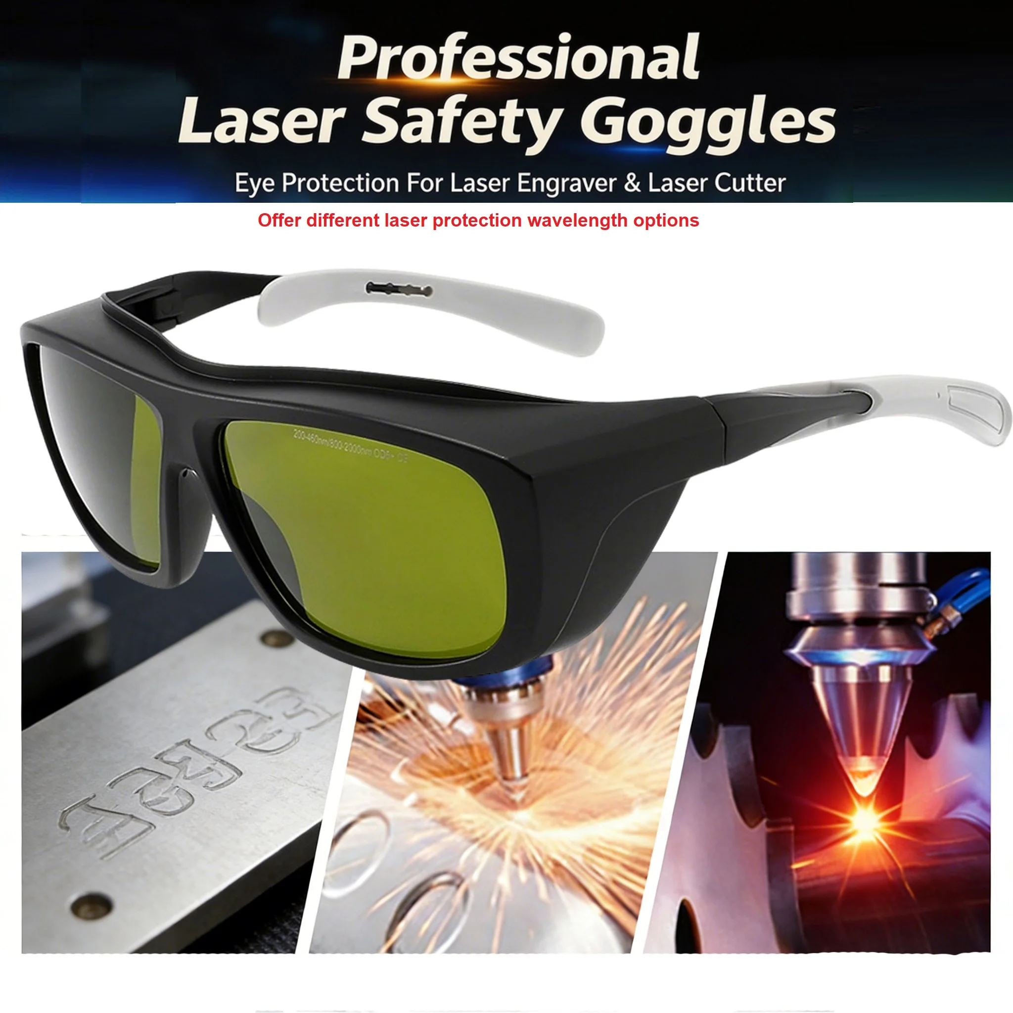 Laser Glasses for Diode Fiber 532nm 1064nm Laser Engraving Cutting DIY Workshop Users Multi Wavelength Goggles Eye Protection
Laser Glasses for Diode Fiber 532nm 1064nm Laser Engraving Cutting DIY Workshop Users Multi Wavelength Goggles Eye Protection