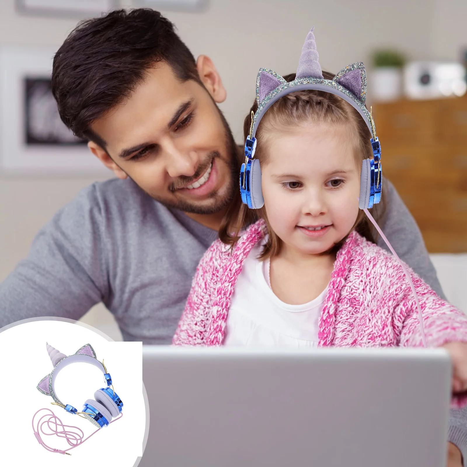 Unicorn Headphones Design Kids Headset Over-Head Cartoon Wired Computer with Microphone Head-mounted
Unicorn Headphones Design Kids Headset Over-Head Cartoon Wired Computer with Microphone Head-mounted