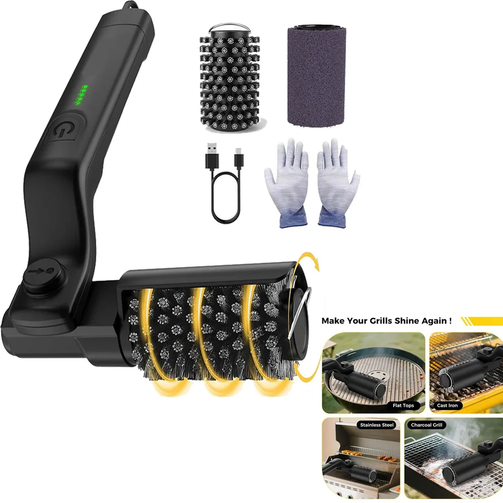 Electric Grill Cleaning Brush Rotary Cleaner Tool 3-Speed 2000mAh Rechargeable Adjustable Angle Barbecue Tools Outdoor Camping
Electric Grill Cleaning Brush Rotary Cleaner Tool 3-Speed 2000mAh Rechargeable Adjustable Angle Barbecue Tools Outdoor Camping
