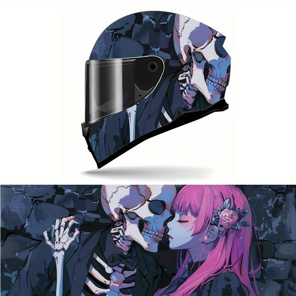 Cyberpunk Skeleton Kissing Pink Haired Girl Print Full Helmet Wrap Sticker Motorcycle Helmet Racing Graphic Decal Vinyl Wrap Hel
Cyberpunk Skeleton Kissing Pink Haired Girl Print Full Helmet Wrap Sticker Motorcycle Helmet Racing Graphic Decal Vinyl Wrap Hel