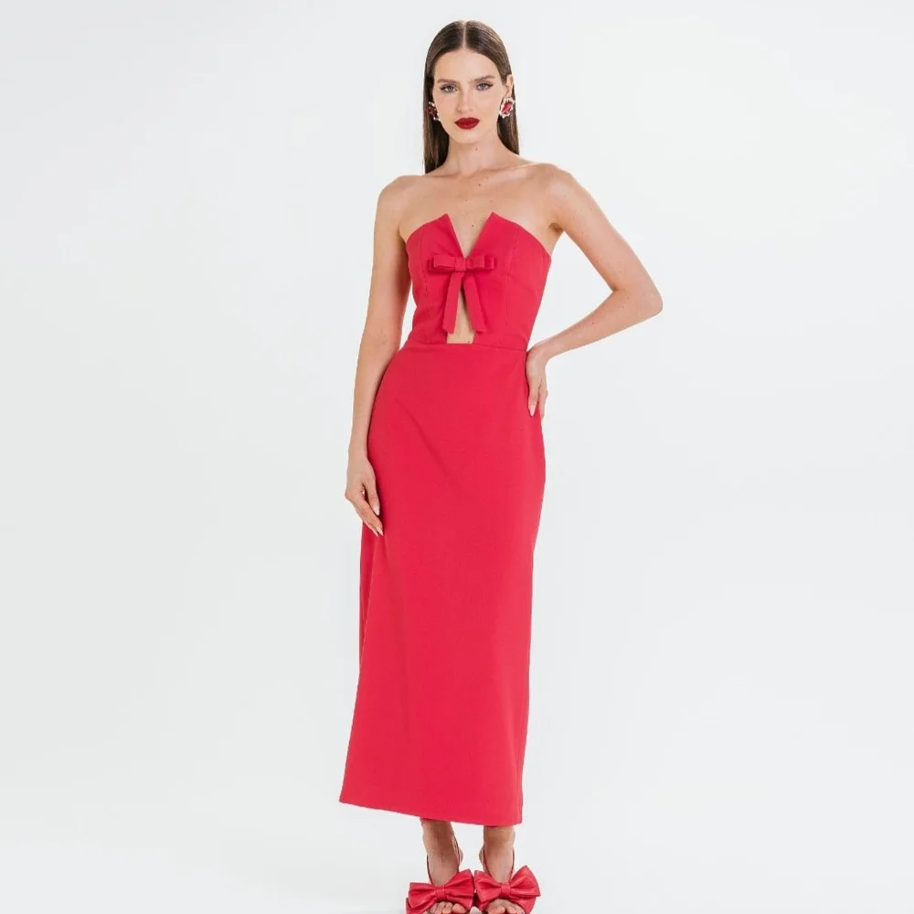 Customized Retro Jersey Bow Ruched A-line Strapless Midi Dresses Prom Dresses Fashion Elegant Exquisite High Quality Sexy Sparkl
Customized Retro Jersey Bow Ruched A-line Strapless Midi Dresses Prom Dresses Fashion Elegant Exquisite High Quality Sexy Sparkl