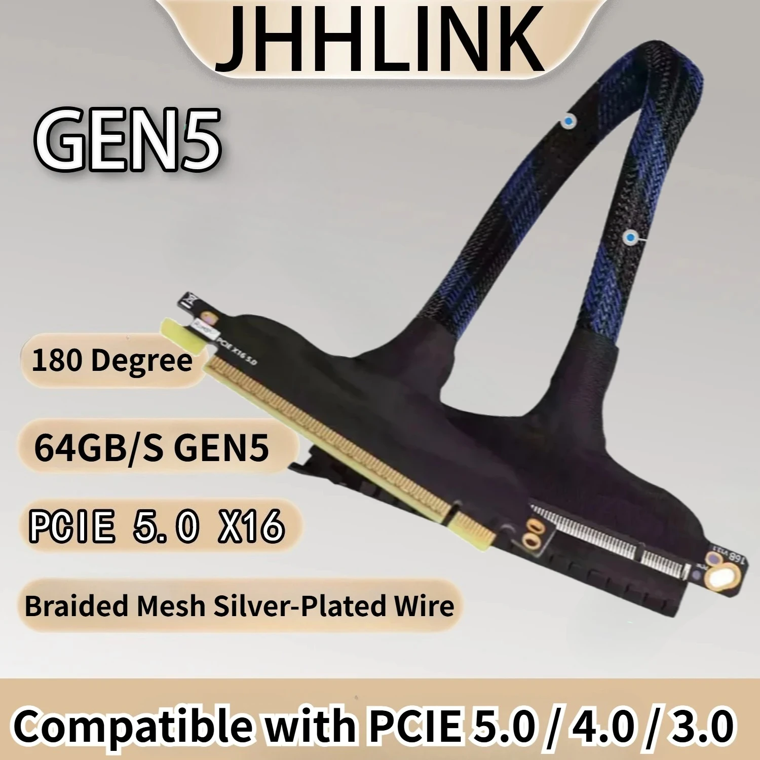PCIe 5.0 x16 Extension Cable PCI-E Gen5 Server AI Silver-plated 180° Thin Soft Cable GPU Adapter Cable for RTX5090 Graphics Card
PCIe 5.0 x16 Extension Cable PCI-E Gen5 Server AI Silver-plated 180° Thin Soft Cable GPU Adapter Cable for RTX5090 Graphics Card