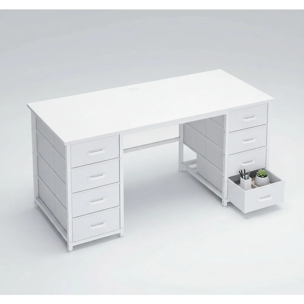 48 Inch White Computer Desk with 8 Fabric Drawers, Modern Office Desk for Home Office Study Gaming Large Storage
48 Inch White Computer Desk with 8 Fabric Drawers, Modern Office Desk for Home Office Study Gaming Large Storage