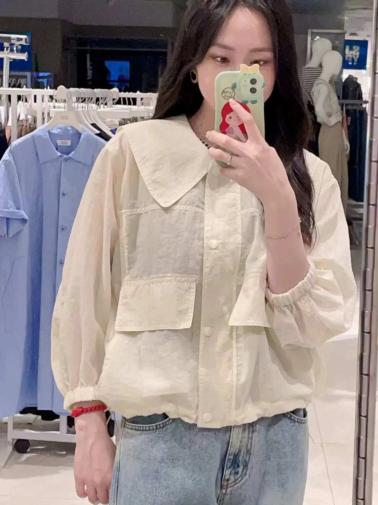 Loose Navy Collar Shirt Jacket Women's Spring Summer New Style Casual Long Sleeve Short Coat Versatile Fine Striped Cotton Blend
Loose Navy Collar Shirt Jacket Women's Spring Summer New Style Casual Long Sleeve Short Coat Versatile Fine Striped Cotton Blend
