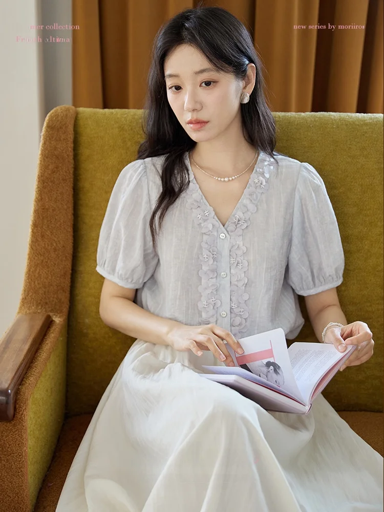 Moriirose Women's Bubble Sve V-Ne Ruffle Hem irt Summer Vintage Sle Tie Dye Top Straight Cut ort Sve Casual Wear
Moriirose Women's Bubble Sve V-Ne Ruffle Hem irt Summer Vintage Sle Tie Dye Top Straight Cut ort Sve Casual Wear