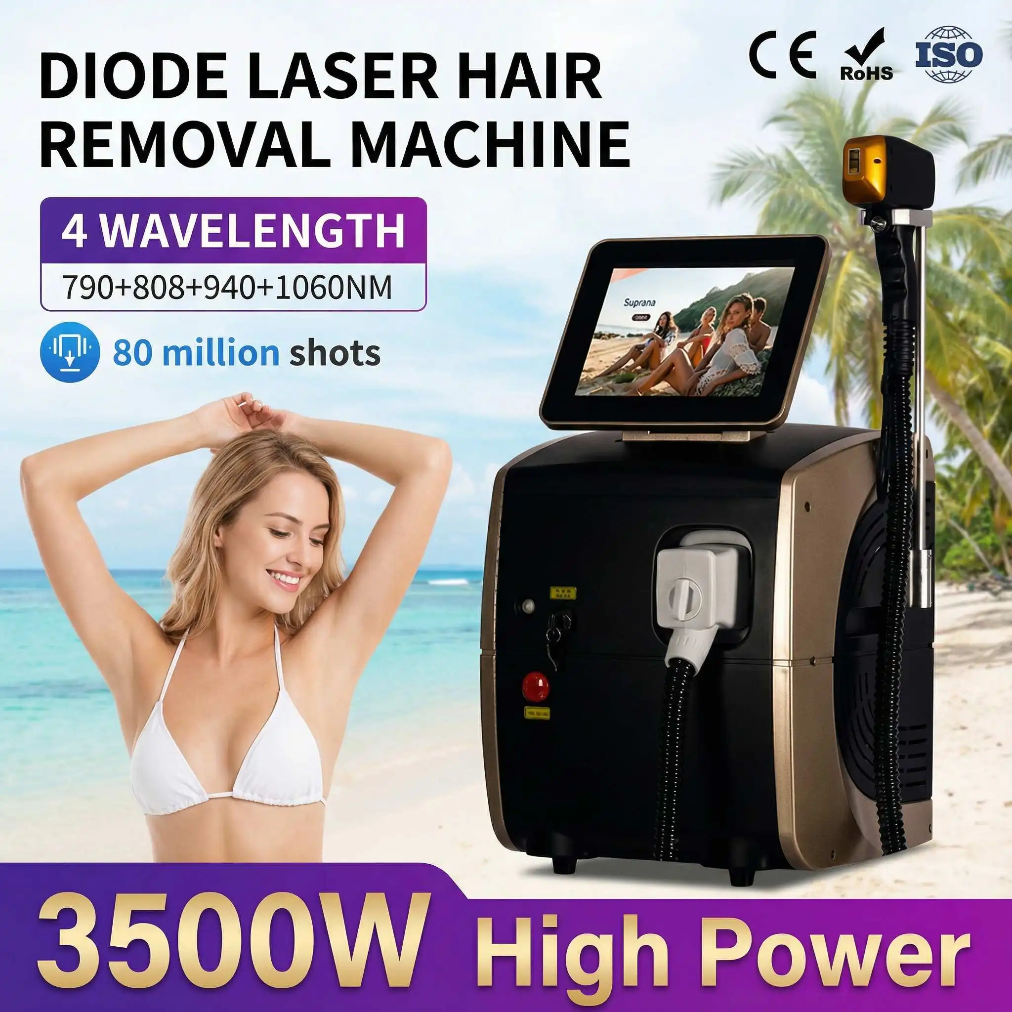 2025 Professional Laser Epilator Ice Titanium Permanent Hair Removal 3 Wavelengths Diode Laser remove hair Machine for salon
2025 Professional Laser Epilator Ice Titanium Permanent Hair Removal 3 Wavelengths Diode Laser remove hair Machine for salon
