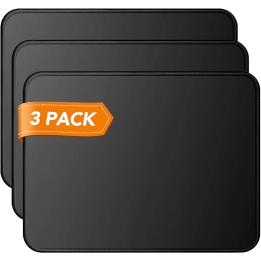 Mouse Pad 3 Pack, Black Mouse Pads 11 x 8.7 in, 35% Larger Size, Smooth Surface, Stitched Edges, Non-Slip Rubber Base. Ideal Mo
Mouse Pad 3 Pack, Black Mouse Pads 11 x 8.7 in, 35% Larger Size, Smooth Surface, Stitched Edges, Non-Slip Rubber Base. Ideal Mo