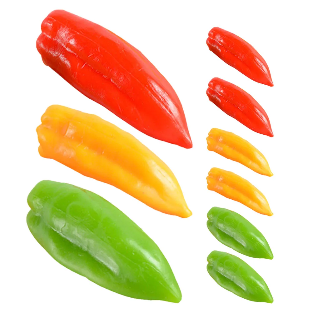 9pcs PVC Simulation Chili Peppers Artificial Vegetables Lifelike Fake Food Props for Home Bakery Decor Display
9pcs PVC Simulation Chili Peppers Artificial Vegetables Lifelike Fake Food Props for Home Bakery Decor Display