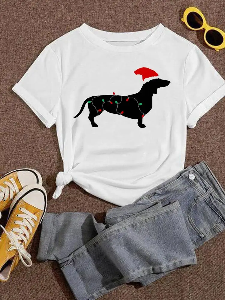 Dog Cartoon Sweet 90s Trend Clothing Tee New Year Printed Christmas Women Fashion Lady Short Sleeve T-Shirts Graphic T Top
Dog Cartoon Sweet 90s Trend Clothing Tee New Year Printed Christmas Women Fashion Lady Short Sleeve T-Shirts Graphic T Top