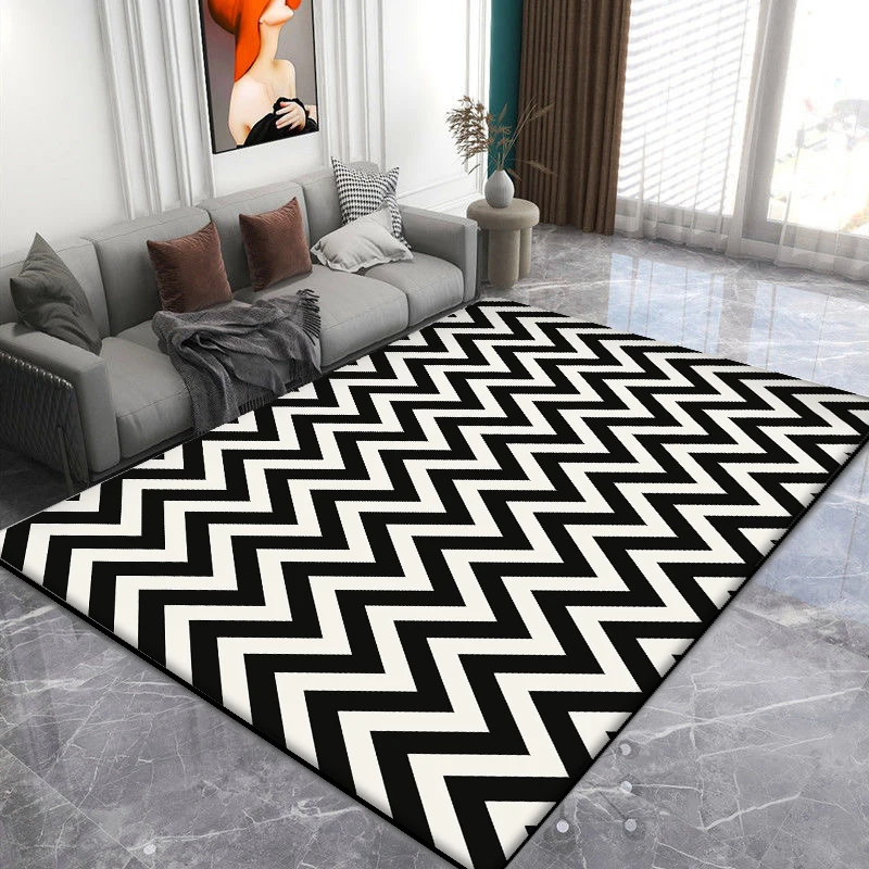Nordic Black White Simple Style Carpets for Living Room Soft Washable Non-slip Large Area Rugs for Bedroom Decoration Home Mat
Nordic Black White Simple Style Carpets for Living Room Soft Washable Non-slip Large Area Rugs for Bedroom Decoration Home Mat
