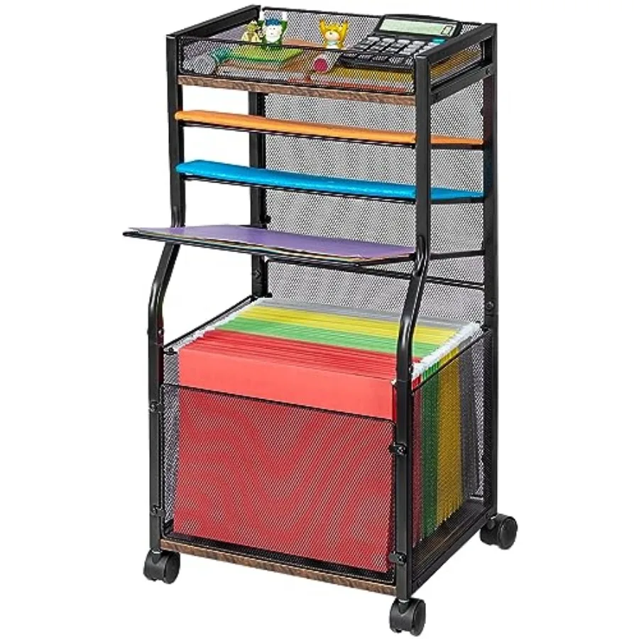 5-Tier Rolling File Cart with Lockable Wheels, Mobile File Cabinet for Hanging File Folders Sliding Trays, Under Desk Storage,
5-Tier Rolling File Cart with Lockable Wheels, Mobile File Cabinet for Hanging File Folders Sliding Trays, Under Desk Storage,