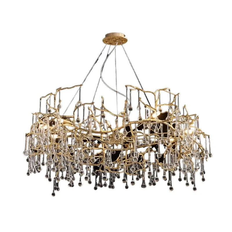 Современная хрустальная люстра, роскошная ветка для ресторана, круглая хрустальная люстра с каплями дождя
Современная хрустальная люстра, роскошная ветка для ресторана, круглая хрустальная люстра с каплями дождя